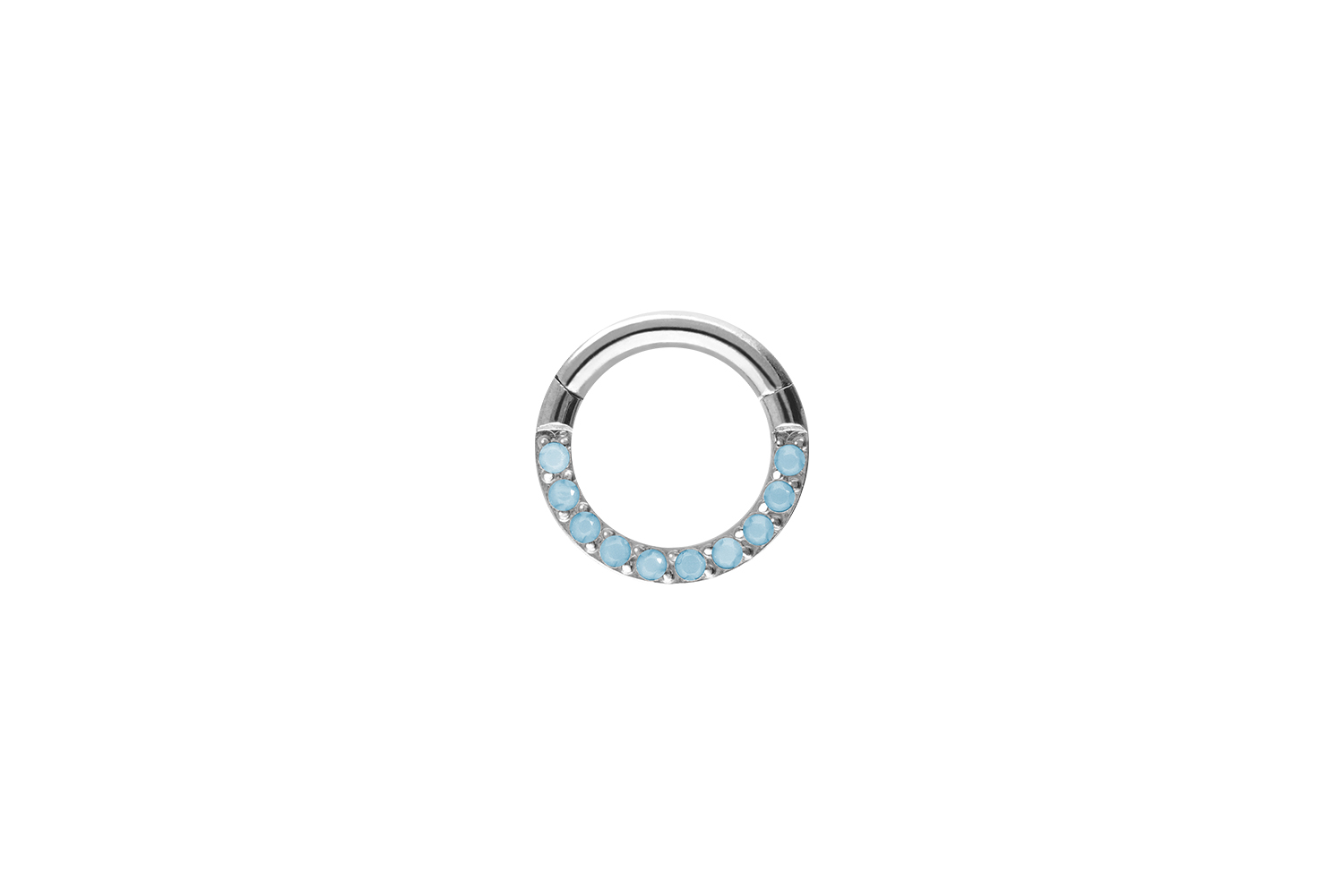 Titan Segmentring Clicker Piercing EINGEFASSTE SYNTHETISCHE TÜRKISE